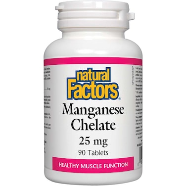 Natural Factors Manganese Chelate 25 Mg 90 Tablets