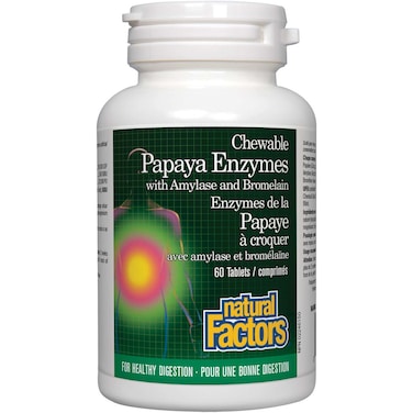Natural Factors Chewable Papaya Enzymes 60 Tablets