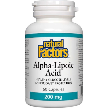 Natural Factors Alpha Lipoic Acid, 200 Mg, 60 Capsules