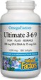 Natural Factors Ultimate Omega Factors 3.6.9, 1200 mg, 180 Softgels
