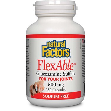 Natural Factors Flexable Glucosamine Sulfate, 500 mg, 180 Capsules