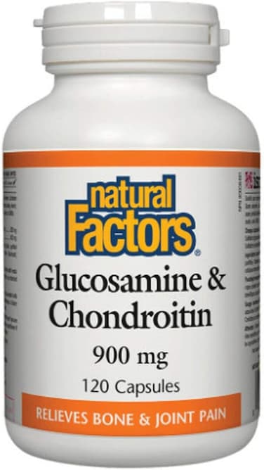 Natural Factors Glucosamine &amp; Chondroitin Sulfate, 900 mg, 120 Capsules