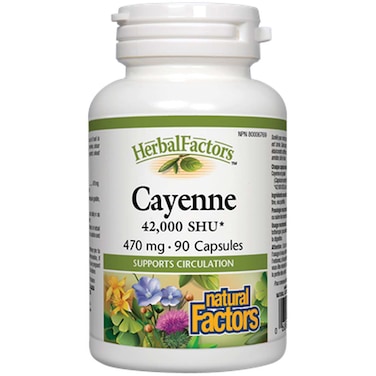 Natural Factors Cayenne, 470 mg, 90 Capsules