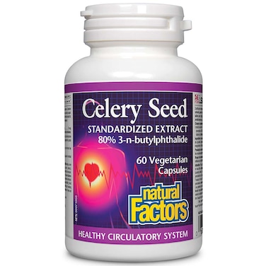 Natural Factors Celery Seed Extract 60 Vegetarian Capsules