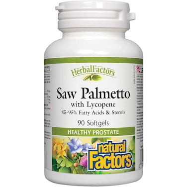 Natural Factors Saw Palmetto With Lycopene, 250 mg, 90 Softgels