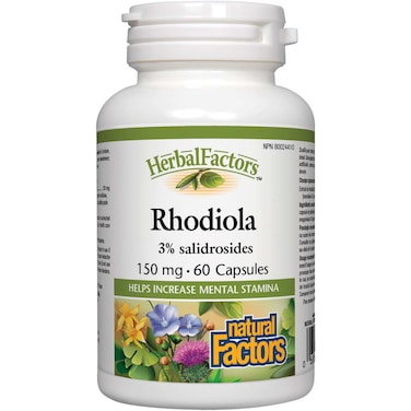 Natural Factors Rhodiola, 150 mg, 60 Capsules