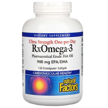 Natural Factors RxOmega-3 with Vitamin D3, 900 mg, Supports Cardiovascular Health - (150 Softgels)
