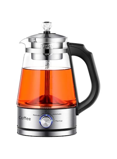 ESYAMIPET Automatic Tea Maker with 1L Glass Kettle, Stainless Steel Filter and Steam Spray