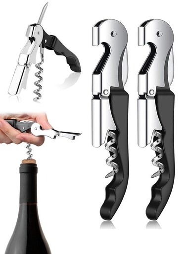 Wine Opener Set, Professional Waiter's Friend Corkscrew and Bottle Opener, Premium Stainless Steel Corkscrew for Wine and Beer, Ideal for Sommeliers and Waiters, Durable and Efficient