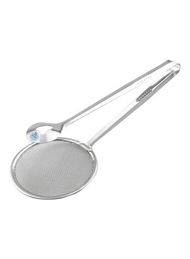 Chef Mesh Spoon Fried Edible Oil Strainer Clip Silver 28x10x1cm