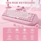 YUNZII C68 Wireless Mechanical Keyboard,65% Layout,Hot Swap,Triple Mode BT5.0/2.4G/Wired, RGB Backlit NKRO,Cute Cat Silicone Ergonomic Design for Win/Mac (Milk Switch, Pink)