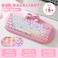 YUNZII C68 Wireless Mechanical Keyboard,65% Layout,Hot Swap,Triple Mode BT5.0/2.4G/Wired, RGB Backlit NKRO,Cute Cat Silicone Ergonomic Design for Win/Mac (Milk Switch, Pink)