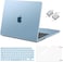 MOSISO Compatible with MacBook Air 13 inch Case 2025 2024 2023 2022 M4 A3240 M3 A3113 M2 A2681, Plastic Hard Shell&amp;Keyboard Cover&amp;Screen Film&amp;Type C for MacBook Air 13.6 inch Case, Sky Blue

