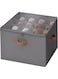 Homodoskey Shoe Organizer for Closet, Fabric Shoe Storage Bins with Clear Cover, Adjustable Dividers for Shoe Storage, Beige, 1-Pack, Shoe Cube Organizer Fits up to 16 Pairs (Grey)