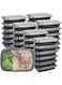Blueberry 850ml - Rectangular Disposable Food Container - Black Base With Clear Lid (HOT &amp; COLD USE) 28 ounce (10)