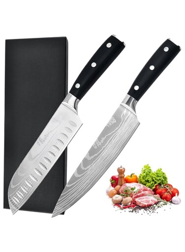 Astylway Chef Knife 7 Inch Kitchen Knife Ultra Sharp Santoku Knife 7Cr17Mov Japanese Chefs Knife Ergonomic Pakkawood Handle Knives Choice &amp; Kitchen Gadgets