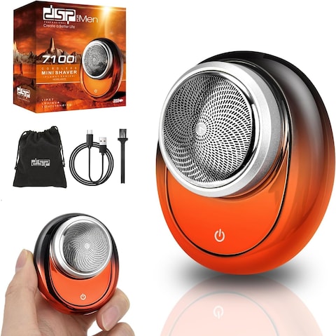DSP Compact Men&#39;s Electric Razor - Mini Portable Shaver for Travel, Waterproof IPX7, USB-C Fast Charging, Overcharge Protection, 7100 RPM Powerful Pocket-Sized Shaving Machine