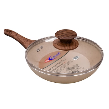 KAWASHI Open Fry Pan with Glass Lid 22cm &ndash; KR-MF22G