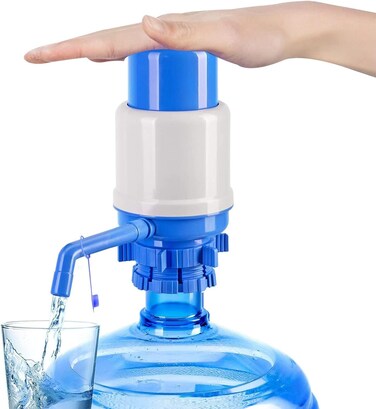 Manual Hand Pressure Water Bottle Pump &ndash; Fits 2-6 Gallon Jars, Extra Tube Included, Easy Dispensing
