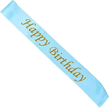 Italo Happy Birthday Queen Belt for Party Decorations, Blue
