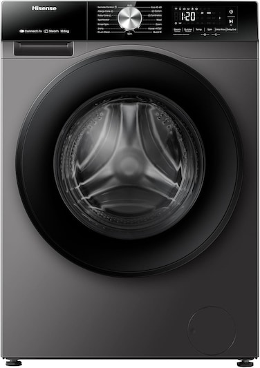 Hisense WF5S1045BB, 10.5kg 1400rpm Washing Machine, A Rated in Black