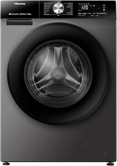 Hisense WF3S1043BT 3S Series 10 Kg Washing Machine with Inverter Motor, Smart WiFi, AI Super Wash Technology, 1400 RPM, Smart Energy Monitoring, 15 Programs, Titanium Grey