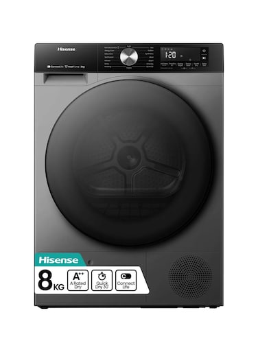 Hisense 8 kg Heat Pump Dryer, 15 Programs, Auto Dry, ConnectLife, Smart Link, Quick Wash, Pause &amp; Add - DH3S802BT2