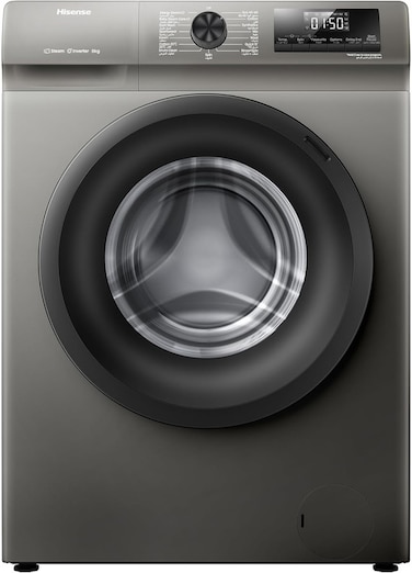 Hisense WFQP8012T – 8kg front-load washing machine with 1200 RPM spin speed, inverter motor, and multiple wash programs