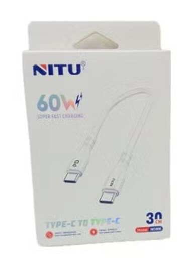 Nitu Super Fast Charger Type C To Type C Data Cable