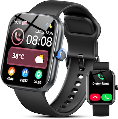 Smart Watch Alexa Built-in, 1.91" HD Voice AI Smartwatch for Men Women, Fitness Watch with Bluetooth Calling SpO2/Heart Rate/Stress/Sleep Monitor, 100+ Sports Modes, IP68 Waterproof, Android iOS
