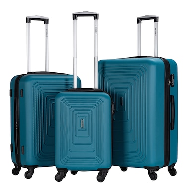STARGOLD 3 Pcs ABS Hardside Luggage Set, Hard Casing Trolley Luggage 4 Wheels With Secure Number Lock