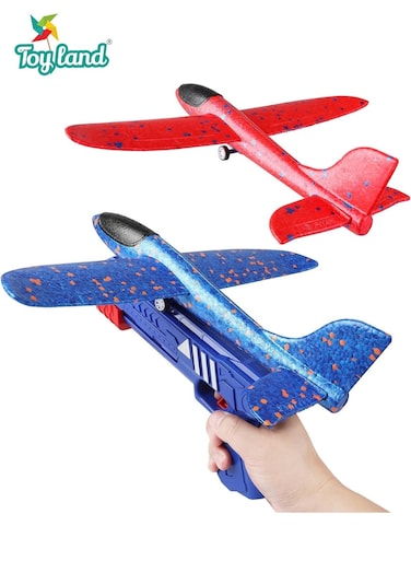 Kids Foam Plane Shooting Game Set with Blaster Launcher &amp; Target Board