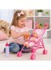 Baby Doll Stroller Set with Doll and Accessories &ndash; Foldable Toy Pram with 2 Doll Bottles, Pretend Play Kids Toy, Pink