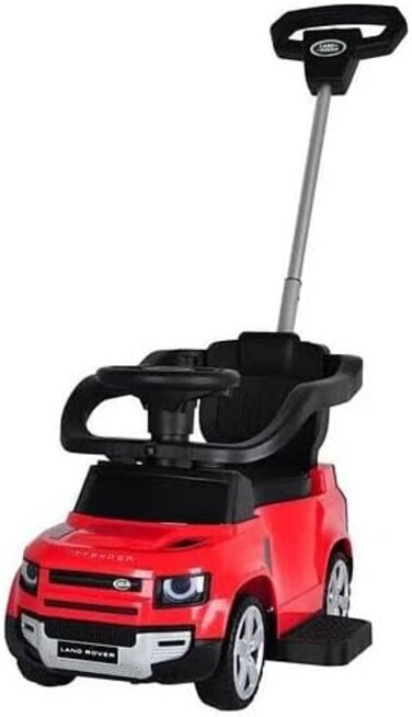 Allneedsuae, Ride-On Car Push, Ride On Baby Car, Land Rover Defender Global Genuine Licensed Ride On Push Car Step 2, 360 Degree Free Rotation Music Steering Wheel, Push Handle (Red without Canopy)