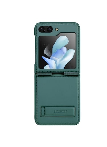 Nillkin Qin Leather Case for Samsung Galaxy Z Flip5 &ndash; Premium PU Leather Flip Cover, Slim Protective Case, Anti-Scratch, Shockproof, Precise Fit &ndash; GREEN