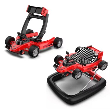 Factory Price Ryan 4 in 1 Safety Baby Car Walker with Music and Lights - Red