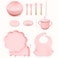 Factory Price Nora 12 Pieces Baby Feeding Tableware Set - Lion Pink