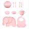 Factory Price Nora 12 Pieces Baby Feeding Tableware Set - Elephant Pink