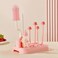Factory Price Baby Bottle Cleaning Brush Set with Drying Rack - Pink