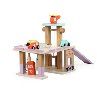 Factory Price Kids Wooden Car Garage Pretend Play Set