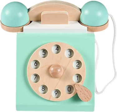 Factory Price Interactive Wooden Telephone Toys For Kids - Green