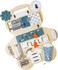 Factory Price 14-in-1 Bear-Shaped Wooden Busy Board with Double-Sided Drawing Panel