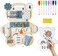Factory Price 14-in-1 Bear-Shaped Wooden Busy Board with Double-Sided Drawing Panel