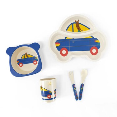Factory Price 5 Piece Car Desinged Kids Bamboo Tableware Set - A