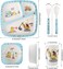 Factory Price 5 Piece Construction Bamboo Tableware Set
