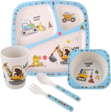 Factory Price 5 Piece Construction Bamboo Tableware Set