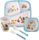 Factory Price 5 Piece Construction Bamboo Tableware Set