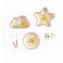 Factory Price 6 Piece Star and Cloud Duck Bamboo Tableware Set