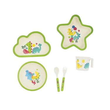 Factory Price 6 Piece Star and Cloud Dino Bamboo Tableware Set