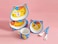 Factory Price 5 Piece Kitten Fish Bamboo Tableware Set